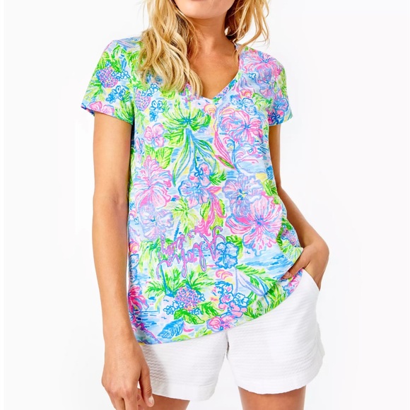 Lilly Pulitzer Tops Lilly Pulitzer Etta Vneck Top In Multi Lilly